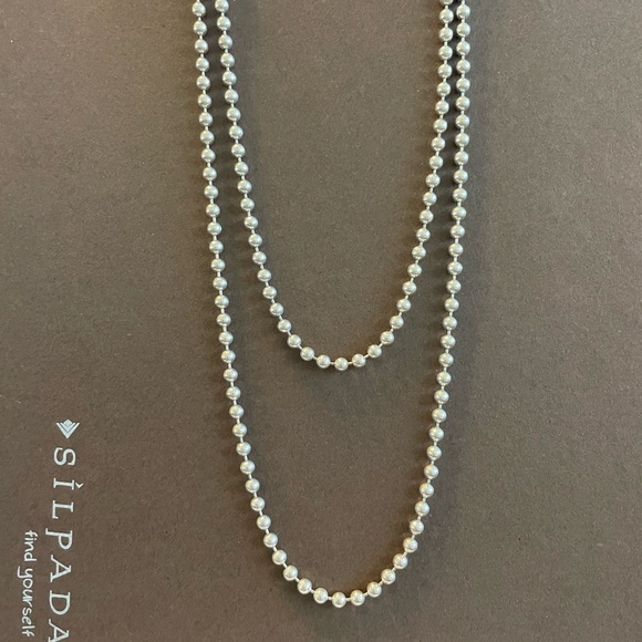 Silpada Sterling Silver 30” Ball Bead Dog Tag 3mm Chain Necklace N0197 - Picture 7 of 12